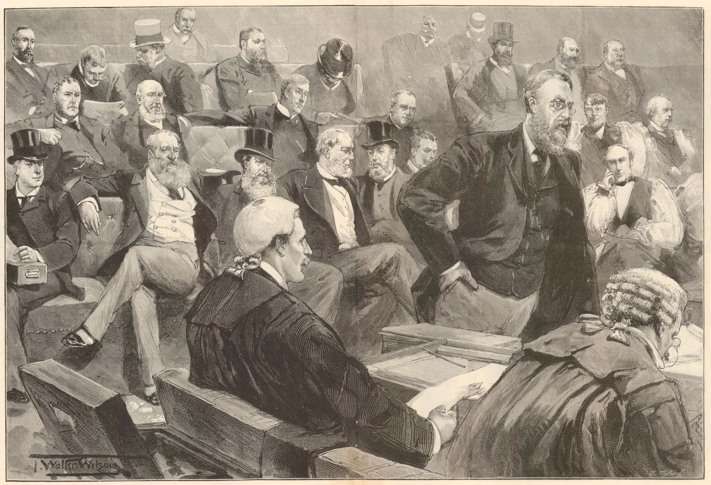 2nd reading of Home Rule Bill. Duke of Devonshire rejecting 1893 old print